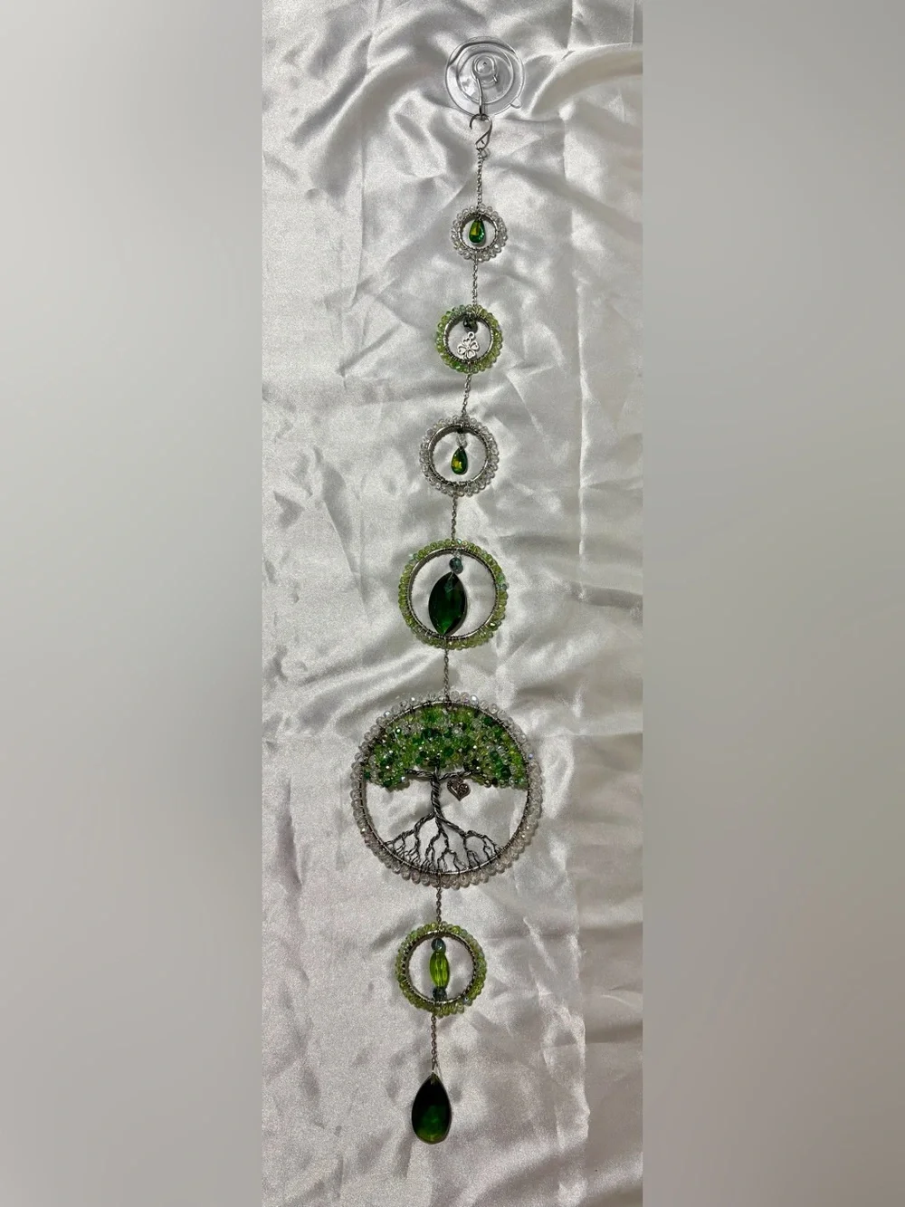 Soul Treatz Green Tree of Life Sun Catcher - Green Crystal Wall Decor